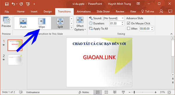cach lam powerpoint - transition 2