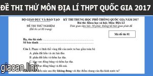 Đề thi thử thpt quốc gia môn địa lí