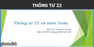 thong tu 22 voi mon toan