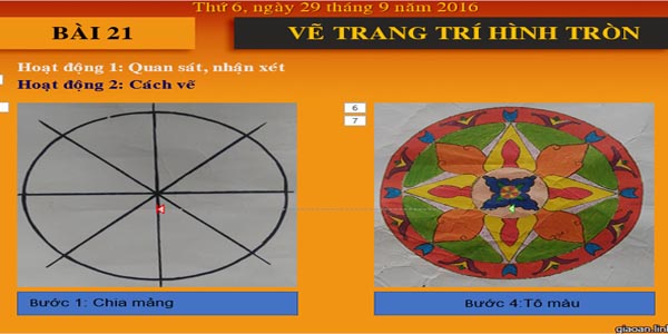 Giáo án powerpoint mĩ thuật 4 bài 21 trang trí hình tròn.