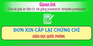 Đơn xin cấp lại chứng chỉ quốc phòng