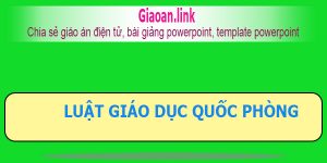 Luật giáo dục quốc phòng