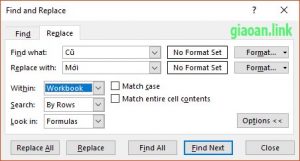 Find and replace một nội dung trên nhiều sheet excel