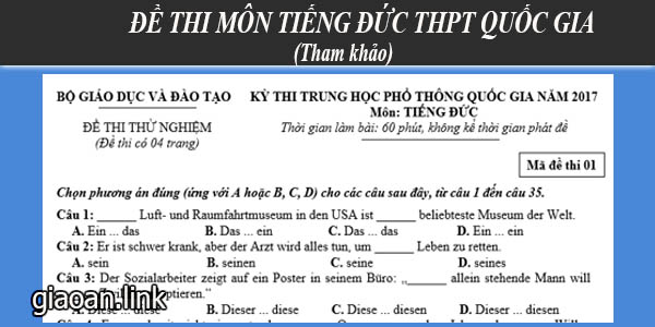 Đề môn tiếng đức thi thpt quôc gia 2017