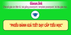 Phiếu đánh giá tiết dạy cấp tiểu học