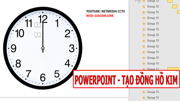 Làm thế nào để thêm hiệu ứng quay cho kim đồng hồ trong PowerPoint?
