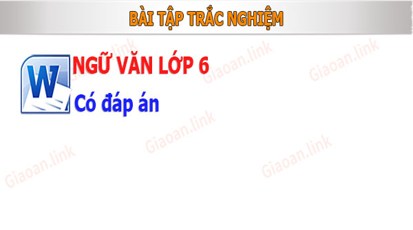 bài tập trắc nghiệm ngữ văn 6 có đáp án