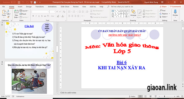 bai giang powerpoint lớp 5 bài 6 khi tai nạn xảy ra