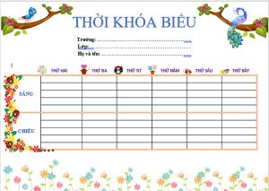 Mẫu thời khóa biểu đẹp