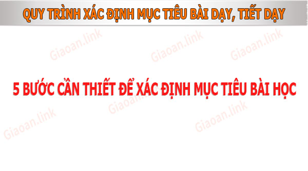 5 bước để xác định mục tiêu bài dạy