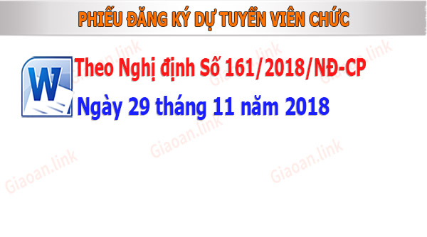 Phiếu đăng ký dự tuyển viên chức