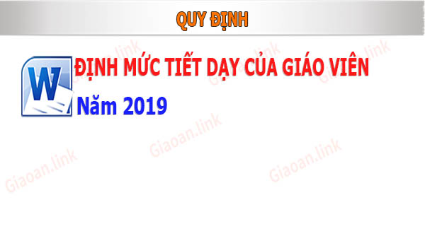 định mức tiết dạy của giáo viên