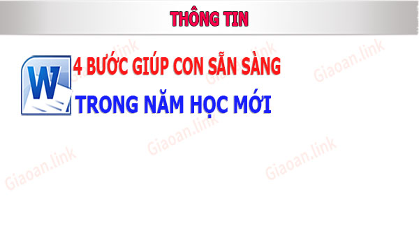 4 bước cùng con phát triển trong năm học mới