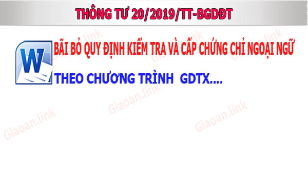 Thông tư số 20-2019-TT-BGDĐT