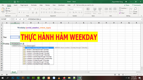 thu hanh ham weekday