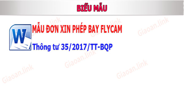 mẫu đơn xin phép bay flycam