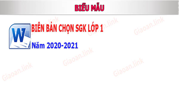 bien ban chon sgk lớp 1