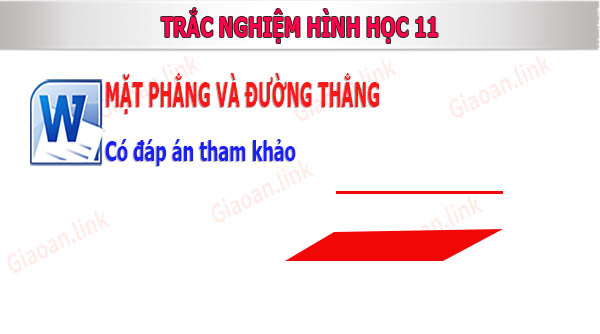 Bài tập trắc nghiệm hình học 11 đường thẳng và mặt phẳng