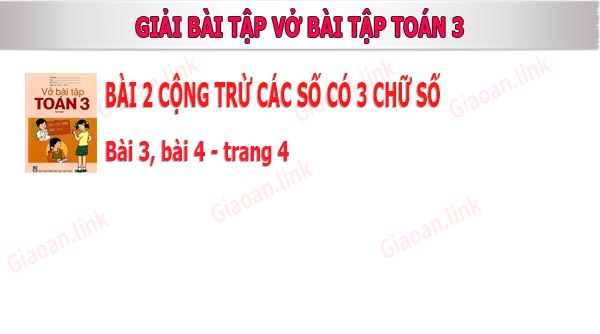 giai bài tập sgk lớp 3 trang 4