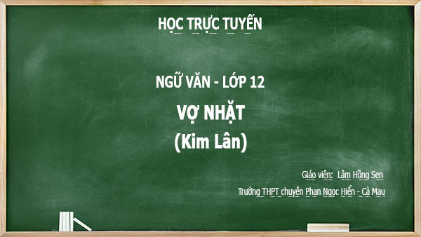 hoc truc tuyen ngữ văn 12 vo nhat kim lan