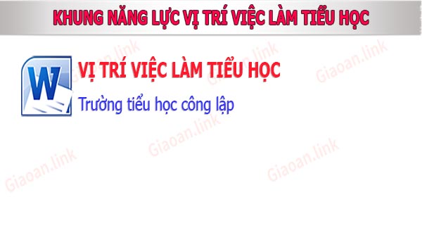 khung nang luc vi tri viec lam tieu hoc cong lap