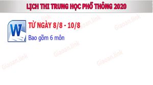 lịch thi thpt quốc gia 2020