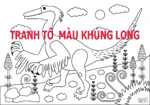 tranh to mau khung long cho be