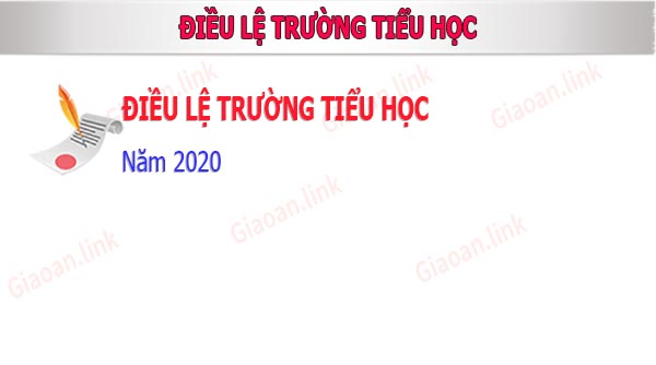 dieu le truong tieu hoc mới 2020