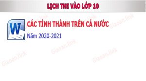 lich thi vao lop 10 nam 2020 - 2010