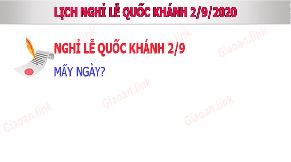 lịch nghỉ lễ quốc khánh 2-9-2020