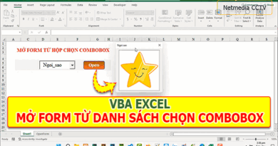 Vba Excel Mở form từ danh sách chọn Combobox