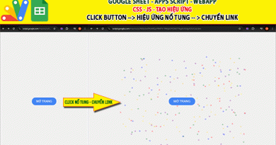 Web App Script CSS JS | Tạo hiệu ứng Click button Nổ tung các mảnh giấy và chuyển link